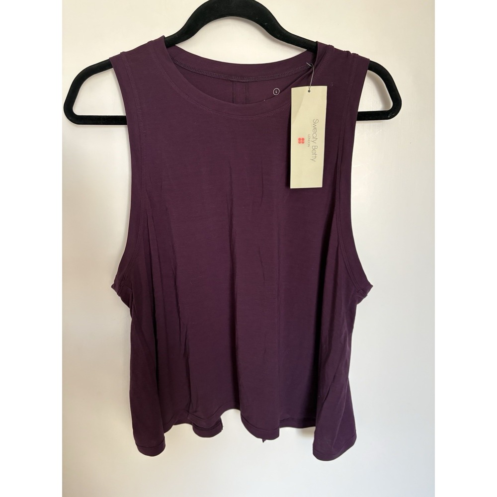 Sweaty Betty Women's Power Workout Vest Top Size L Midnight Cherry Purple